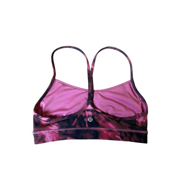 Lululemon Flow Y Sport Bra size 6 Nulu Black & Red - Picture 2 of 3
